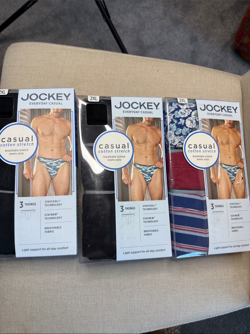 NEW Lot of 9 Total Men’s Cotton Thongs 2XL